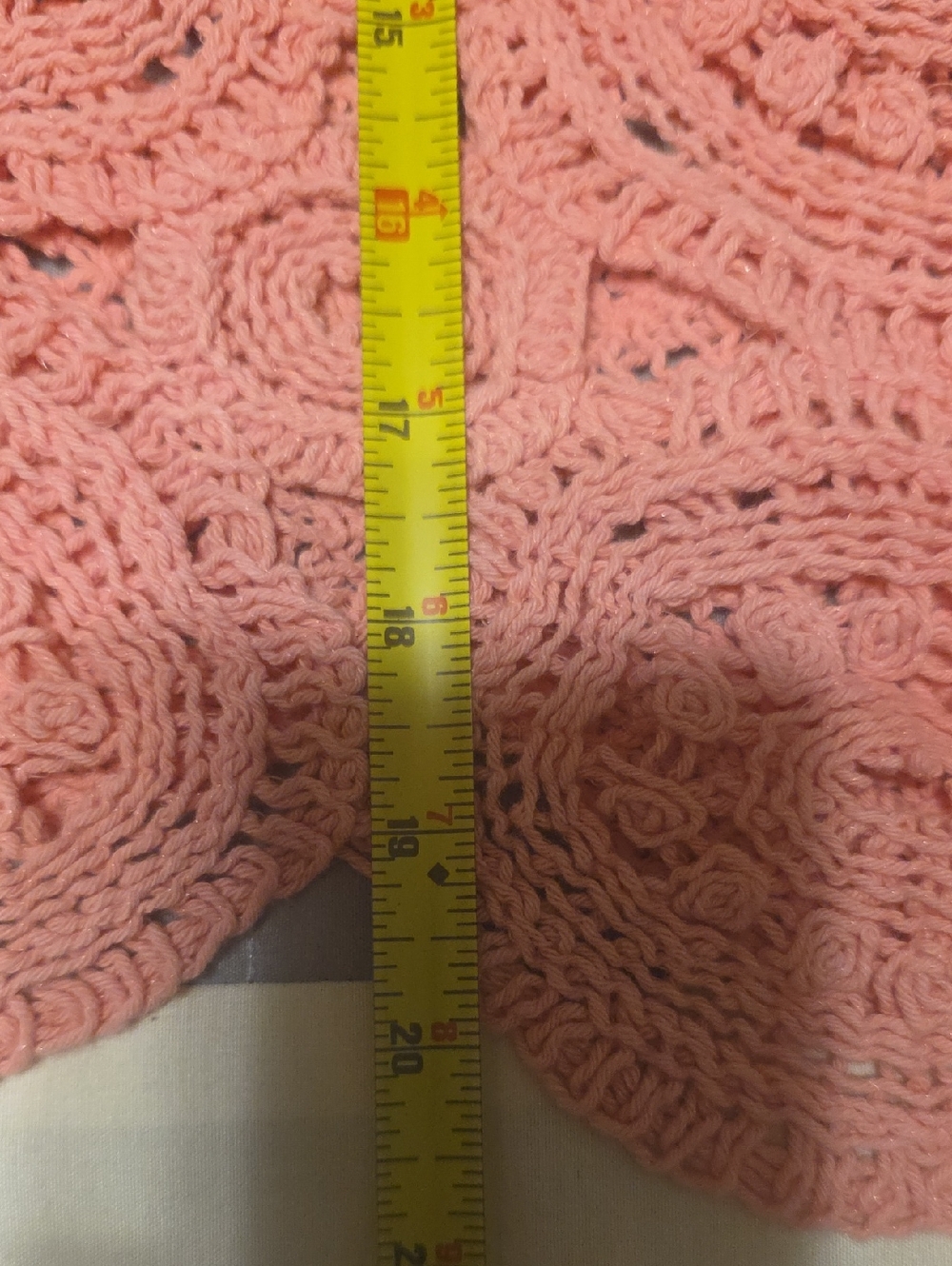 Ultra Pink Coral Crochet Circle-Motif Tunic Top - Picture 11 of 11